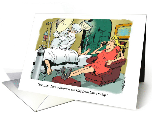 Thinking of You and Your Work in Covid Times Cartoon card (1665924)