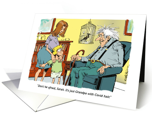 Covid Related Happy Birthday for your Hair Stylist Cartoon card