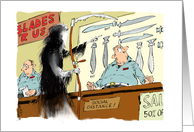 Blank Any Occasion Busy Grim Reaper Buying New Blades card