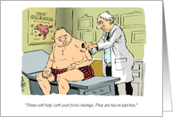 Blank Any Occasion Doctor Applying Bacon Patch to Man card