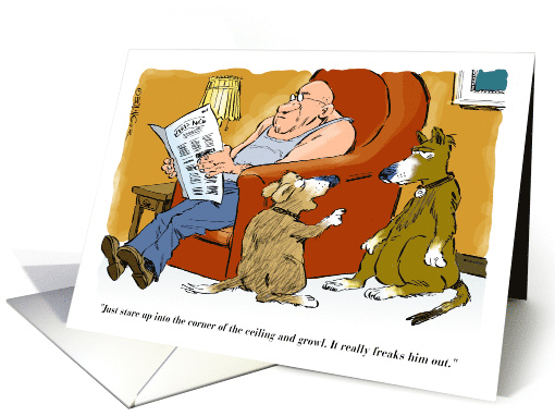 Cartoon Thanks to a Canine Pet Sitter card (1704020)