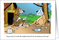 Celebrate the World Sleep Day Holiday and Dog In Cone Cartoon card