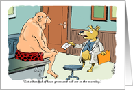 Amusing Blank Doctor Visit and an Unusual Prescription Cartoon card