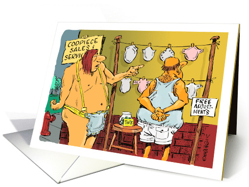 An Adult Need to Adjust the Missing Man In Your Life's Codpiece card