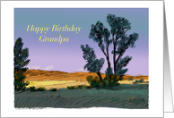 Happy Birthday to a Grandfather and a Pastoral Landscape card