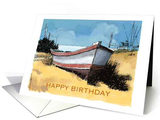Happy Birthday Original Artwork with a Nautical Theme for Anyone card