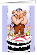 A Blank Card with a Devilish Gnome on a Pentagram card