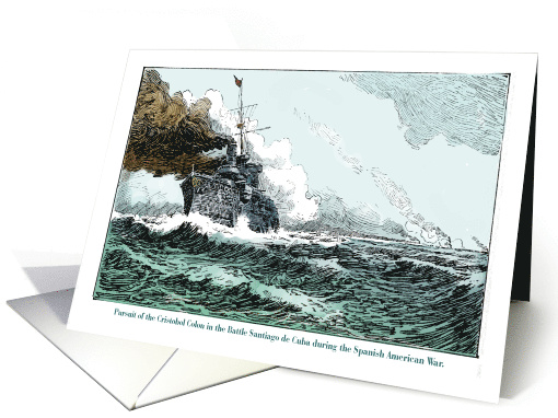Etching of a Spanish American War Naval Incident card (1730278)