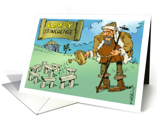 Amusing Blank Any Occasion Stonehenge Gardener card (1731568)