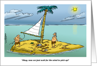 Amusing Blank Two Fools Sailing On a Desert Island card
