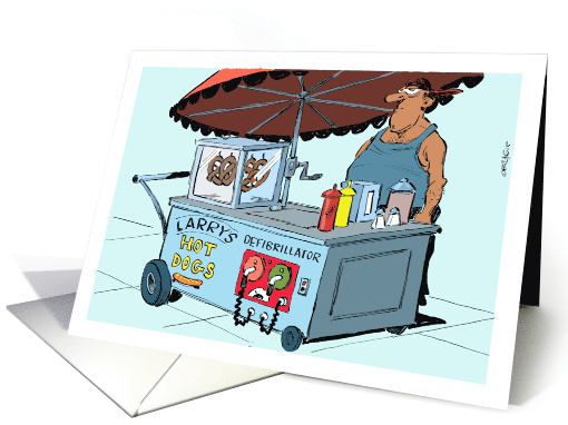 Amusing Invitation to a Luncheon at a Hot Dog Vending Cart card