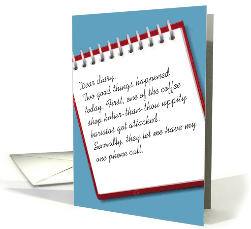 Fun Invitation to Meet Over Coffee Inspired by Dear Diary Entry card