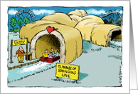 Amusing Sexy Tunnel of Love for Swingers Cartoon card