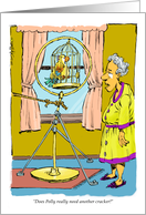 Amusing Diet Motivation Cartoon and an Overweight Parrot card