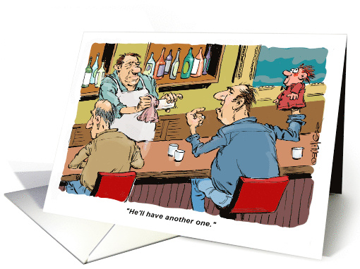 Amusing Lifting a Toast to a Man With an Excess of Birthdays card
