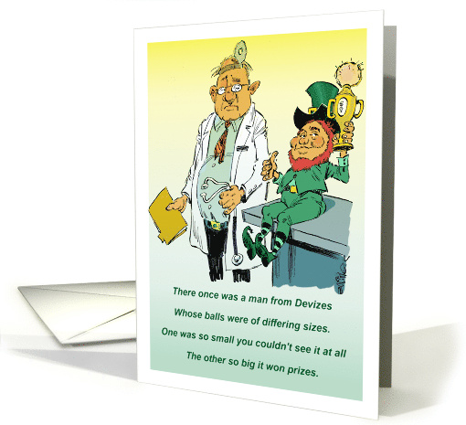 Fun Blank All Purpose Leprechaun Limerick with Unusual Parts card