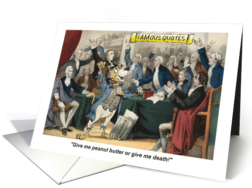 Fun National Peanut Butter Day and Patrick Henry's Historic Dog card