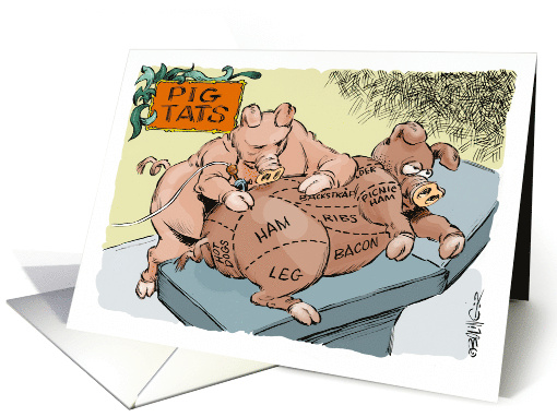 Fun Adult Invitation to a Pig Roast and the Cuts Offered card