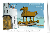 Castle and Trojan Horse Team Up for National Cartoonists Day card