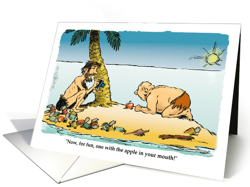 Cartoon from a Son Stranded Far Away on Father's Day card (1828720)