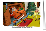 Funny Missing You Christmas Cartoon with Sneaky Santa Scene