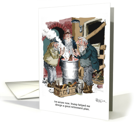 Humorous Congrats on Trump Retirement Plan card (1907056)