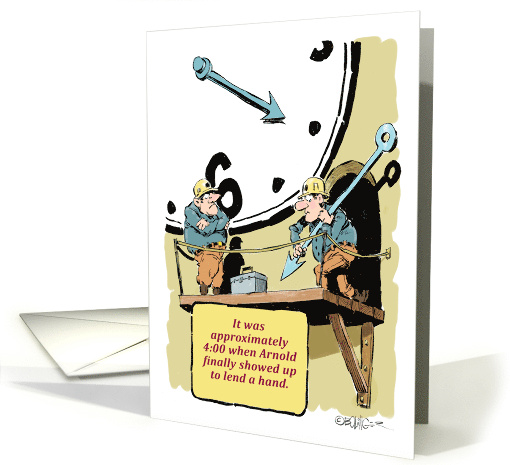 Thinking of Punctual You and National Procrastination Week card