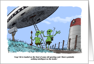 Leap Year Birthday and Aliens card