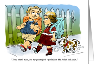 A Belated Birthday Card Cartoon for Grandpa card