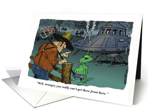 Humorous Otherworldly Retirement Bon Voyage card (1929000)