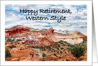 The Trail Ahead Is Yours Now Western Style Retirement card
