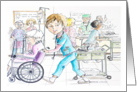 The nurses in the busy ward. card