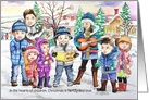 Children Christmas Caroling card