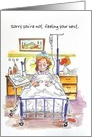 Get Well / Feel Better Card to a bed ridden woman, customize card