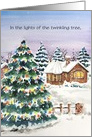 Holiday Outdoor Christmas Tree Twinkling Lights Card
