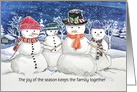 Christmas Snowmen Family Card Custom Text card