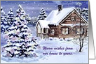 Christmas Tree Lights and House Card
