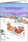 Christmas Santa Claus on a Sleigh Ride Card