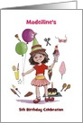 Young Girl’s 5th Birthday Party Invitation card