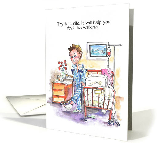 Get Well Card, customize, for a Man with Plaster Cast on... (1305192)