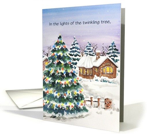 Holiday Outdoor Christmas Tree Twinkling Lights card (1316926)