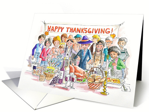 Holiday Thanksgiving Buffet Party card (1316928)