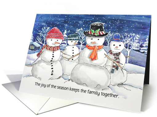 Christmas Snowmen Family Card Custom Text card (1316936)
