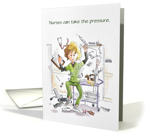 Humorous Exhausted Nurse, Nurses Day card (1365672)