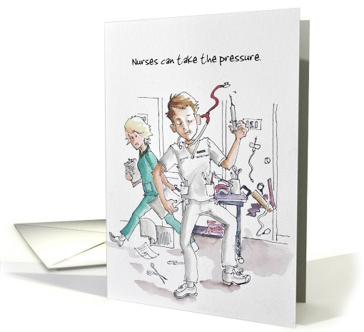 Humorous Exhausted Male Nurse, Nurses Day card (1365676)