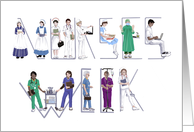 Nurses Week on Different Generations, Fields and Uniforms. card