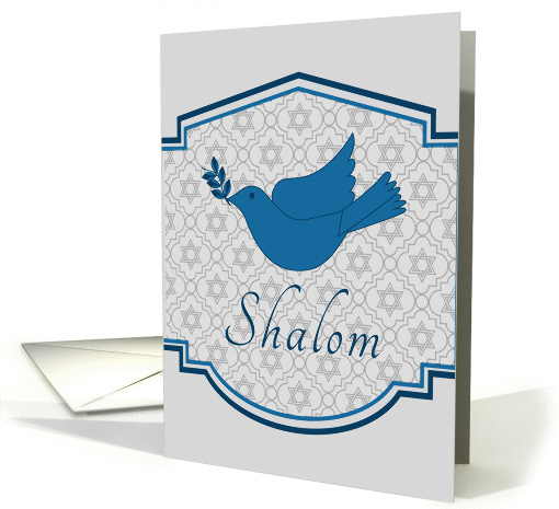 Hanukkah, Shalom, Blue Dove of Peace card (1333990)