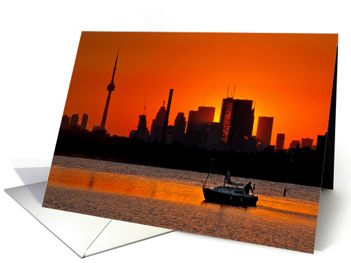 Sunset Sail Ashbridges Bay Toronto Canada card (1214374)