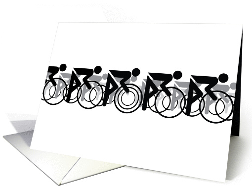 The Bicycle Race II Black On White card (1379974)