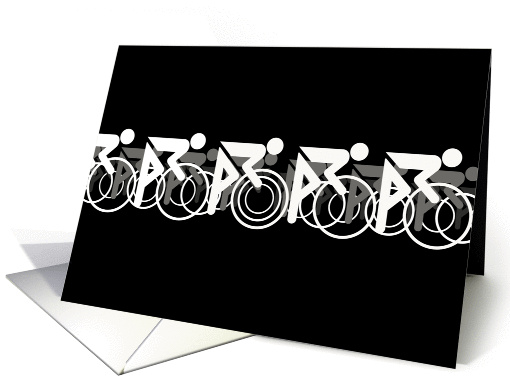 The Bicycle Race II White On Black card (1379978)